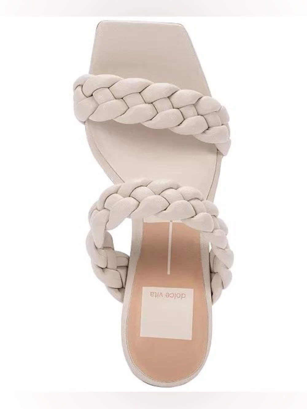 Dolce Vita Paily Braided Slide Heeled Sandal Ivory - Picture 3 of 8